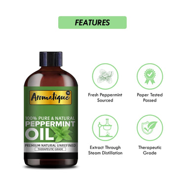 Aromatique Peppermint Essential Oil for Hair,Skin. 100% Pure and Natural Therapeutic Grade (15ml)